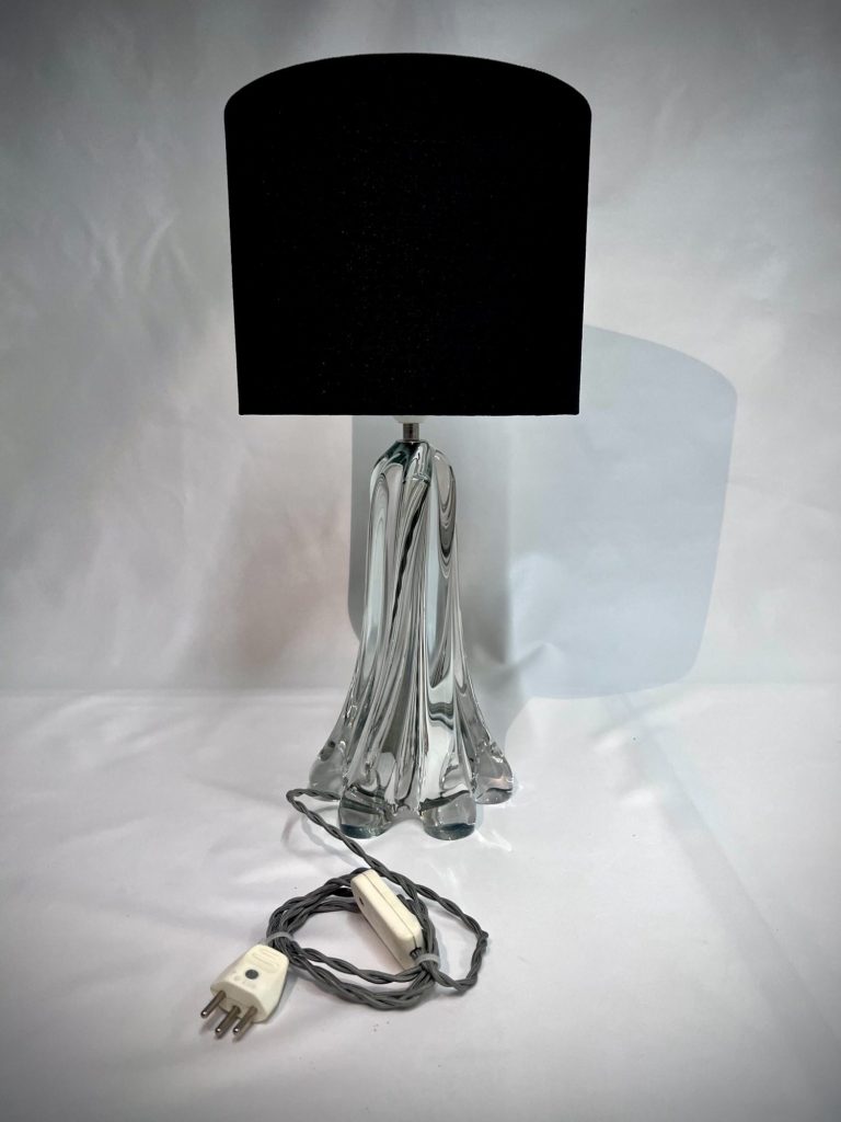 Murano Sommerso Gold & Black Ribbed Glass Lamp Bases Pair of Murano Bullicante Glass Lamps – GESO Label, in the Style of Paolo Venini (c.1960s)