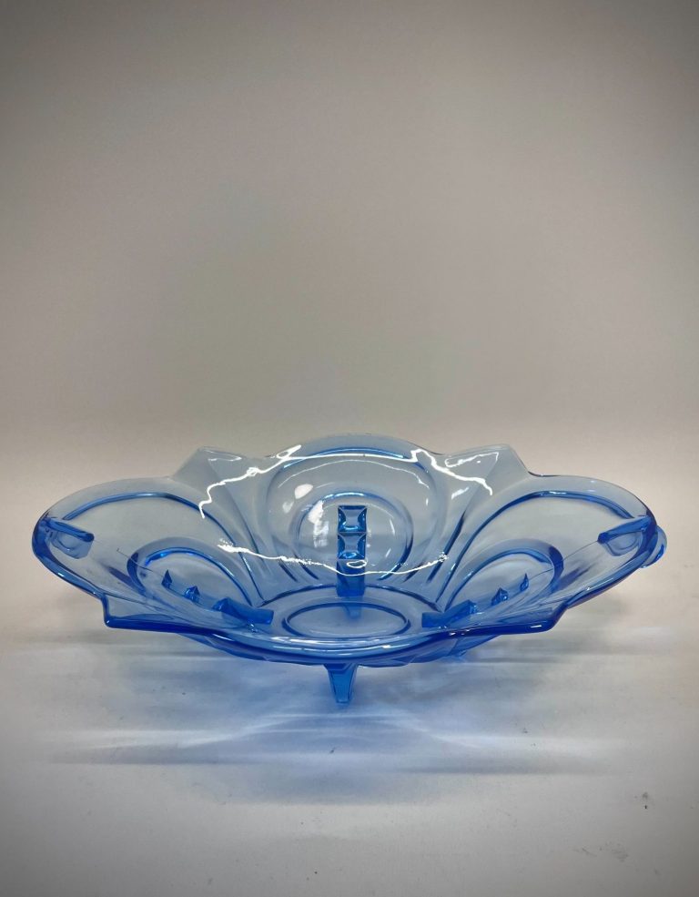 Art Deco – Central European Pressed Glass, Blue Geometry