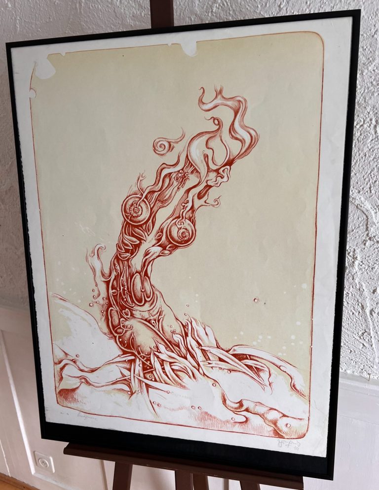 Abstract Offset Print III – Limited Edition, A.A., 1981, Hand-Signed, 80 x 61 cm