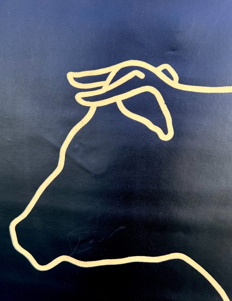 Abstract offset print with geometric and gestural forms in muted tones, hand-signed and numbered 17/30, dated 1980